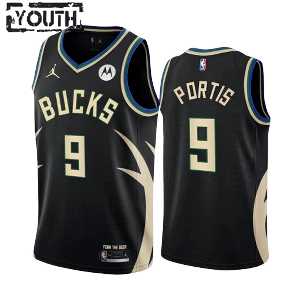 Milwaukee Bucks Trikot Bobby Portis JR 9 Jordan 2022-23 Statement Edition Schwarz Swingman - Kinder Milwaukee Bucks Trikot Bobby Portis JR 9 Jordan 2022-23 Statement Edition Schwarz Swingman - Kinder